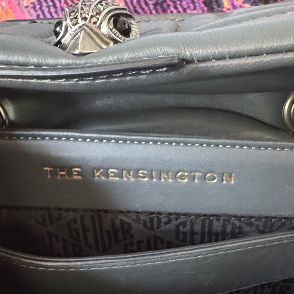 Kurt Geiger - The Kensington Dark Gray Quilted Shoulder Bag - Picture 8 of 10